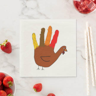 Handritad Thanksgiving Turkiet Pappersservett
