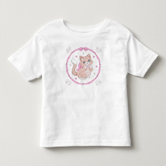 Handritad Tjock Katt Serieteckning | Söt Chu T Shirt (Framsida)