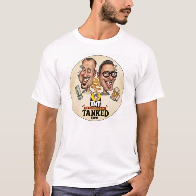Handritad torsdag natt Tankad karikatyr tee (Framsida)