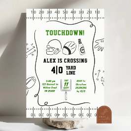 Handritad Touchdown Födelsedag För Vuxen Man Inbjudningar