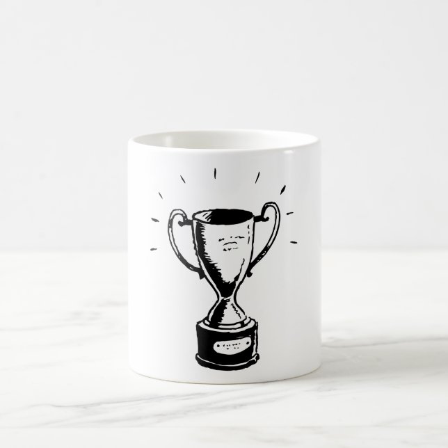 Handritad trofé Retro Svart och Vitt Pris Kaffemugg (Center)