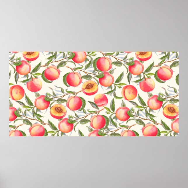 Handritad vattenfärg, sömlös mönster med orange poster (Framsidan)
