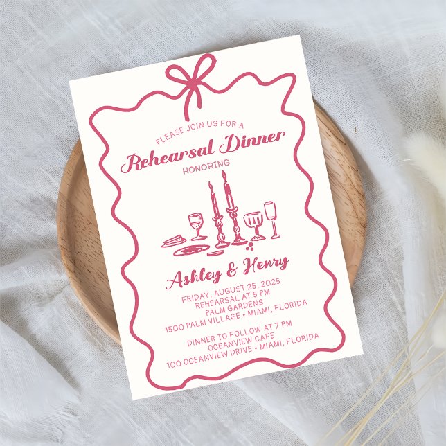 Handritad vigselrepetition middag    inbjudningar (Skapare uppladdad)