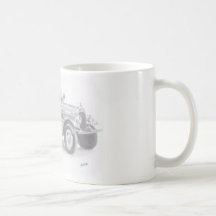 handritad vintage brandbil skiss kaffemugg