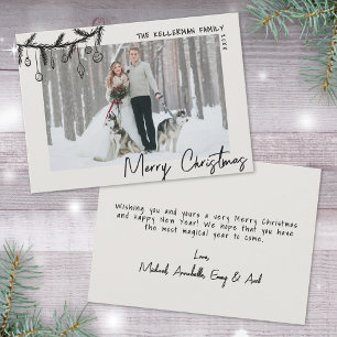 Handritad Vintage God Jul Julkort