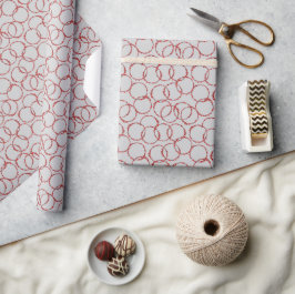 Handritad vinterbärsgirlang grå presentpapper