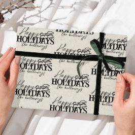 Handritad vintersläde i svart skrift julfirande presentpapper