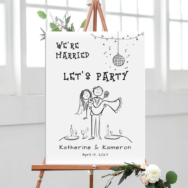 Handritad Whimsical Elopement-välkomstskylt Poster (Skapare uppladdad)