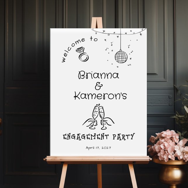 Handritad Whimsical Förlovningshälsning Poster (Skapare uppladdad)