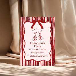 Handritad Whimsical Friendsmas-fest Inbjudningar