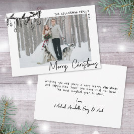 Handritad Whimsical God Jul Julkort