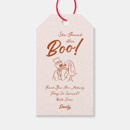 Handritad Whimsical Halloween-bröllop Presentetikett