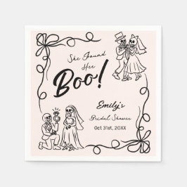 Handritad Whimsical Halloween Bröllopsdusch Pappersservett