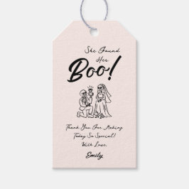 Handritad Whimsical Halloween Bröllopsdusch Presentetikett