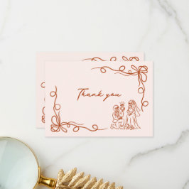 Handritad Whimsical Halloween Bröllopsdusch Tack Kort