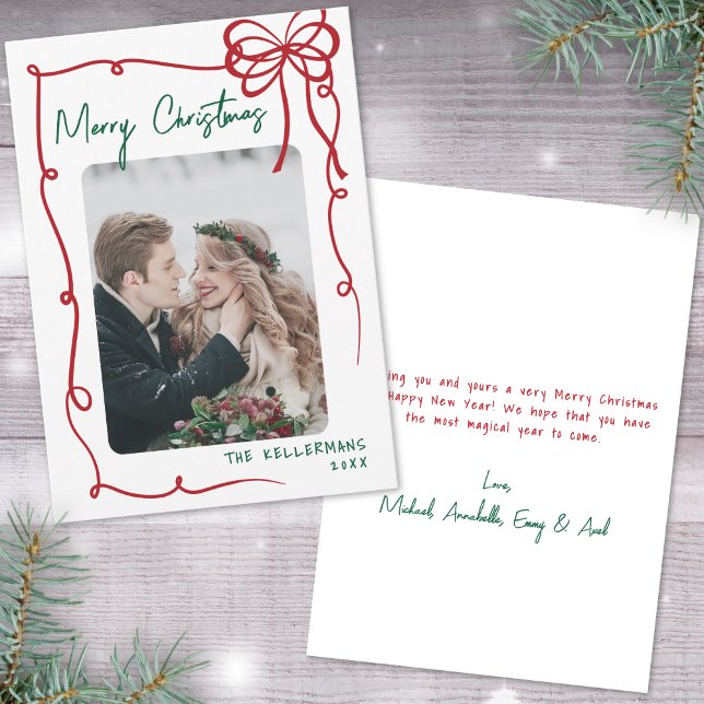 Handritad Whimsical Jul Julkort (Hand Drawn Whimsical Christmas Holiday Card)