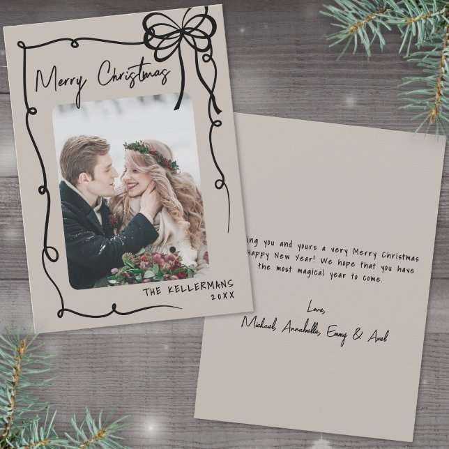 Handritad Whimsical Jul Julkort (Hand Drawn Whimsical Christmas Holiday Card)