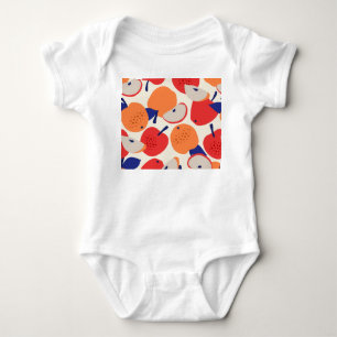 Handritade äpplen: Trendigets Vintage sömlös. T Shirt