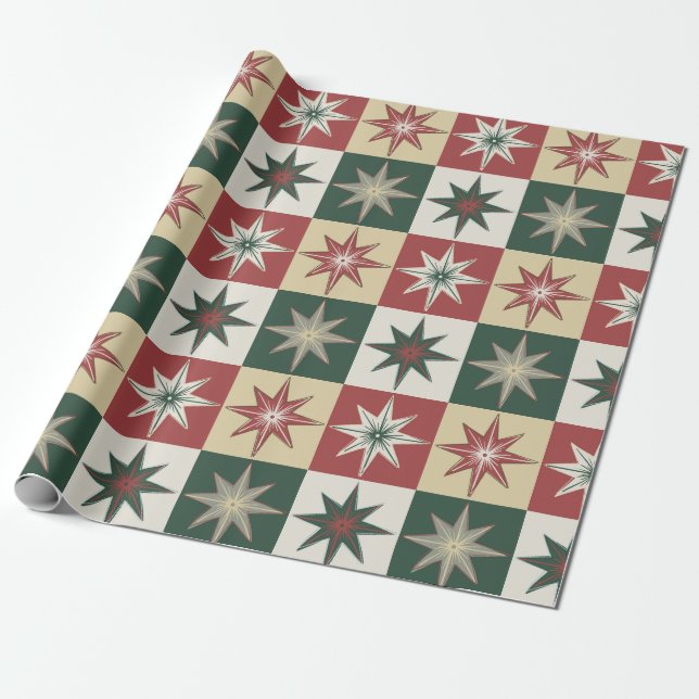 Handritade Blinkande Stjärnor (Quiltversion) Presentpapper (Utrullad)