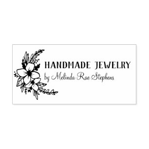 Handritade blommor & grönska Handgjorda gummistäml Stämpel