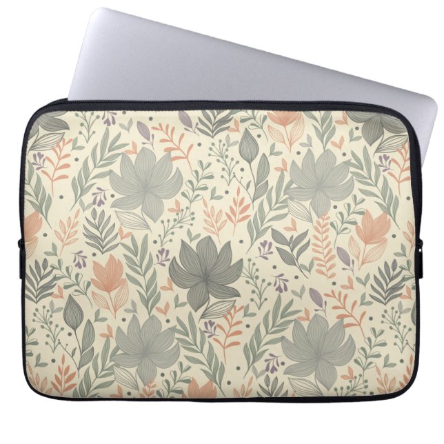 Handritade blommor laptop fodral (Framsidan)