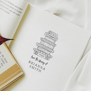 Handritade böcker från bibliotekets bokplåt självfärgande stämpel