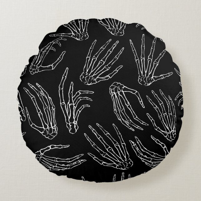 Handritade boner, grogrund för Stil. Rund Kudde (Framsidan)