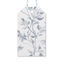 Handritade botaniska Löv på mjuka blått