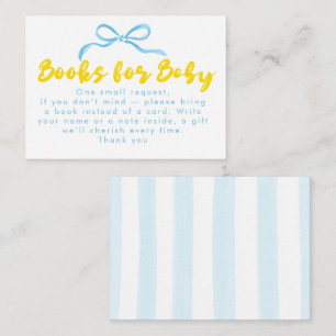 Handritade Bow-böcker för baby baby shower Tilläggskort