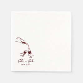 Handritade champagneglas servetter för bröllop