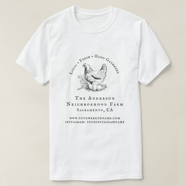 Handritade chickskript Family Farm Business T Shirt (Design framsida)