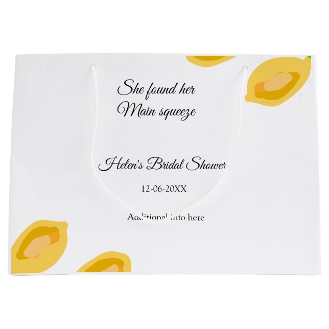 handritade citronblad lägg till QR bröllopsfest (Framsidan)