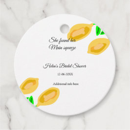 handritade citronblad lägg till QR bröllopsfest Gåvor Etiketter