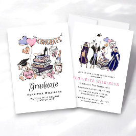 Handritade examensböcker examensfirande inbjudningar