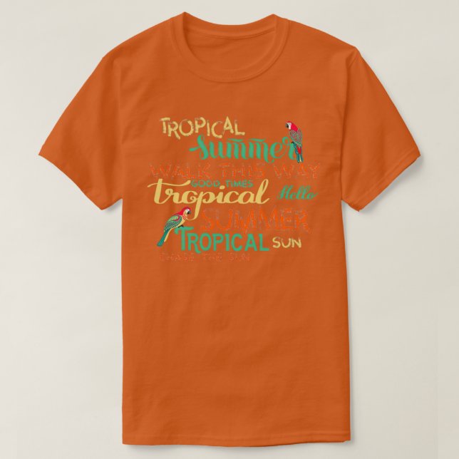 Handritade fraser om tropisk sommar och sol t shirt (Design framsida)
