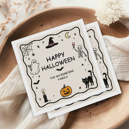 Handritade glada Halloween servetter
