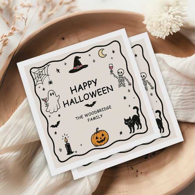 Handritade glada Halloween servetter (Skapare uppladdad)