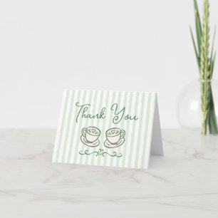 Handritade Gröna Ränder Handskriven Skrift Tack Kort