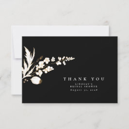 Handritade gyllene vildblommor Elegant Tacksamhet Tack Kort