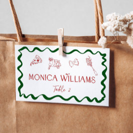 Handritade italienska Thatti Amore Pizza Handskrif Placeringskort