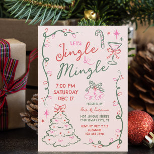 Handritade Klotter Mingla & Jingla Julfest Inbjudningar