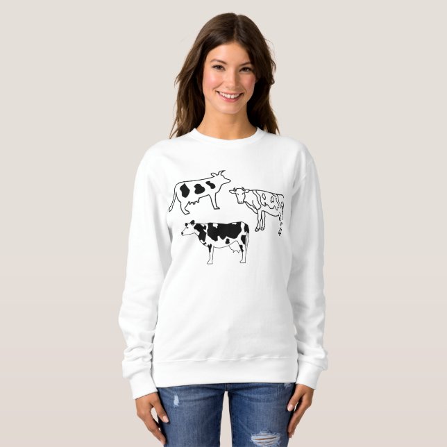 Handritade kor Farmer Doodles Black and White T Shirt (Hel framsida)