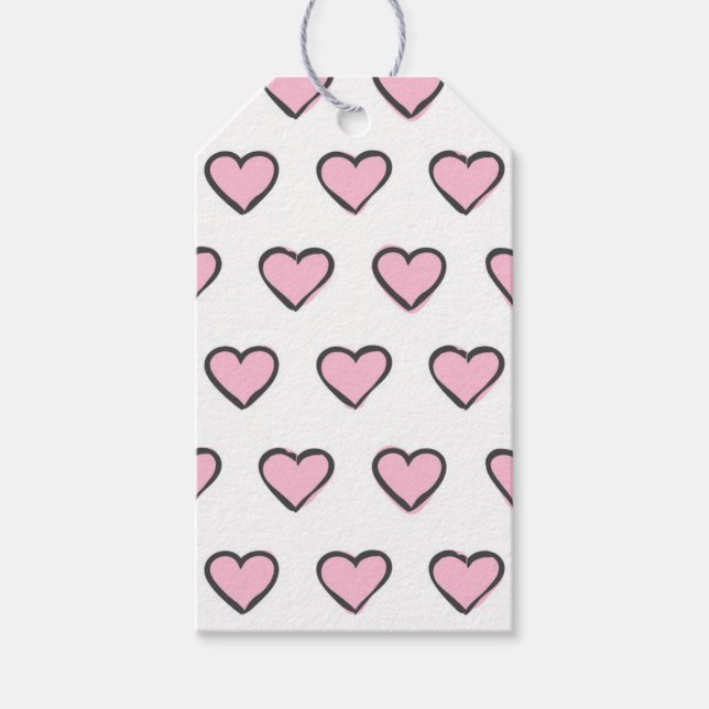 Handritade Märkre för Rosa och vitgåva Presentetikett (Framsidan)