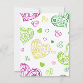 "Handritade Paisley Hearts" Julkort