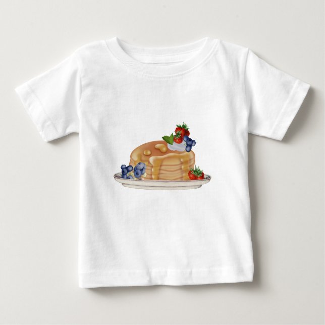 Handritade pannkakor bär frukostmat t shirt (Framsida)