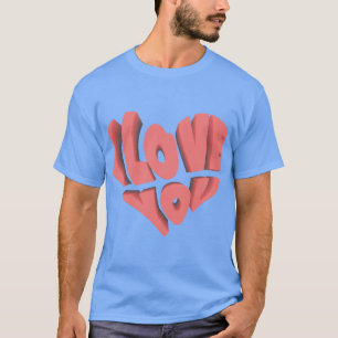 Handritade röda Hearts Kärlek-❤️ IdeT-Shirt T Shirt