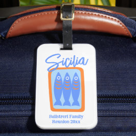 Handritade sardiner Sicilien / Italien Familjeåter Bagagebricka