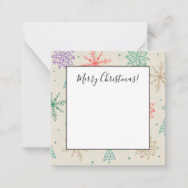 Handritade Snöflingor Julgranar Multicolor Anteckningskort