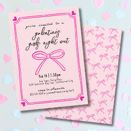 Handritade tjejers natt Galentine's Day Inbjudningar
