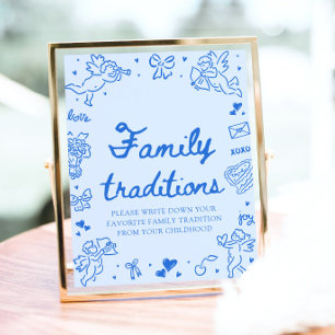 Handritade Valentines Babyshower Familjetraditione Poster